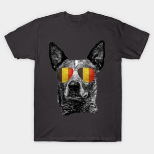 Belgium Dog Flag Sunglasses Australia Shades Patriotic Owner Lover T-Shirt